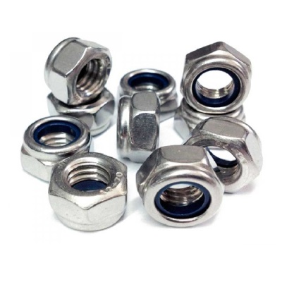 Гайка DIN 985 самоконтрящаяся, с нейлоновым кольцом, A2 (10X18Н10) M6